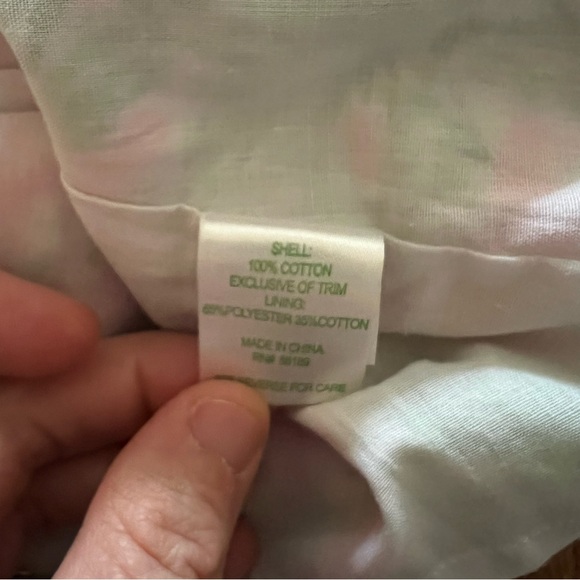 Lilly Pulitzer Palm Tree Print Pink Green Lace Girls Dress Size 4 - Picture 4 of 5